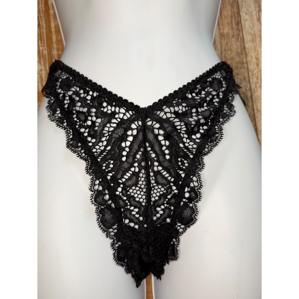 Savage X Fenty Womens S Black Lace High Waist Brief Panty NWT Rihanna